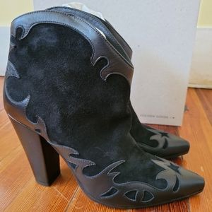 Golden Goose Black High Heel Booties Sz 37